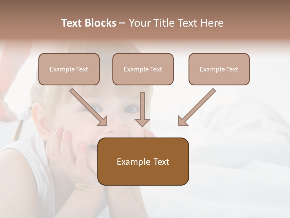 A Little Girl Laying On A Bed With Her Hands On Her Face PowerPoint Template
