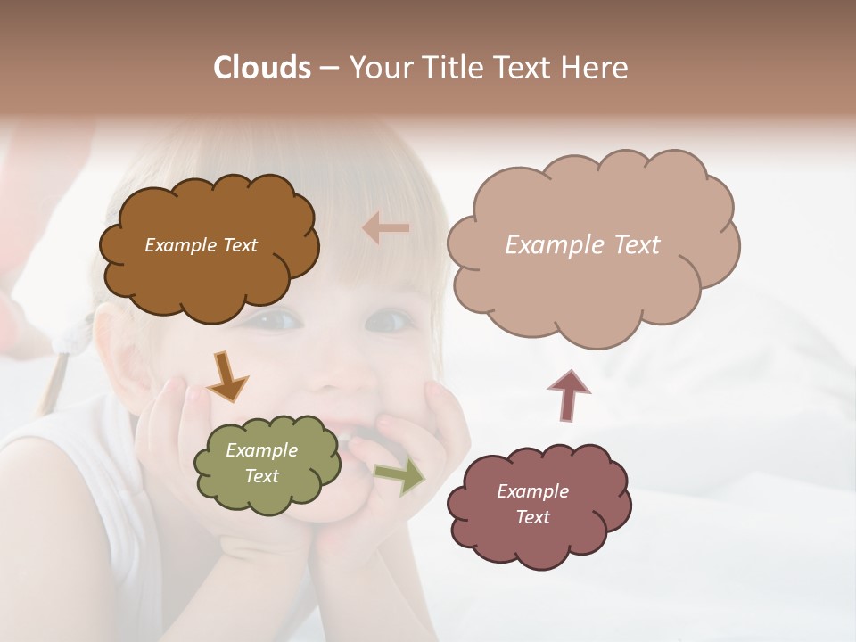 A Little Girl Laying On A Bed With Her Hands On Her Face PowerPoint Template