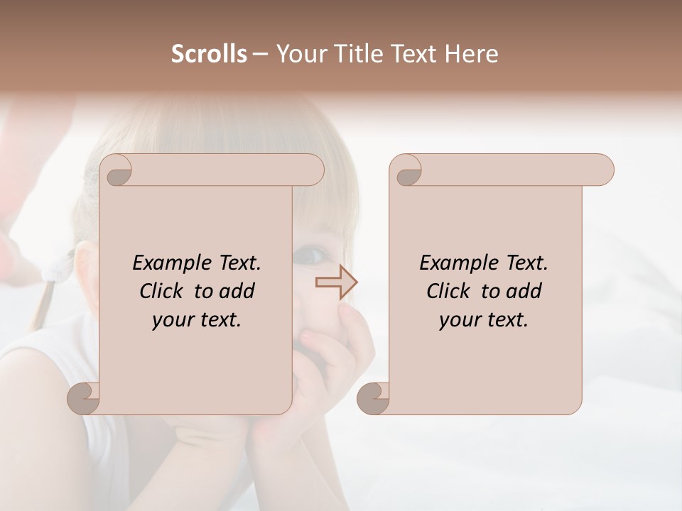 A Little Girl Laying On A Bed With Her Hands On Her Face PowerPoint Template