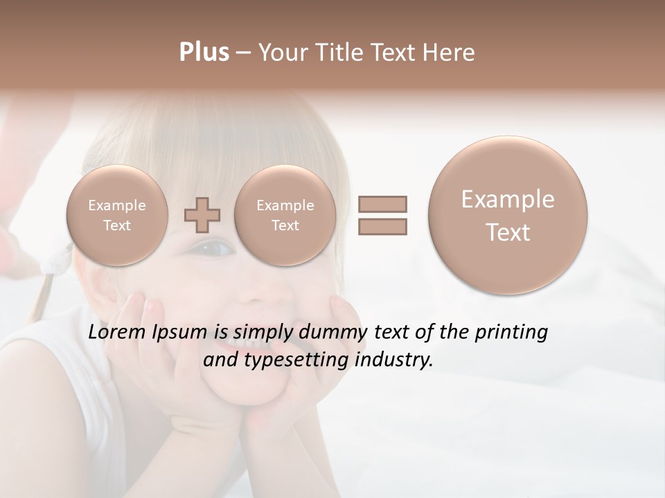 A Little Girl Laying On A Bed With Her Hands On Her Face PowerPoint Template