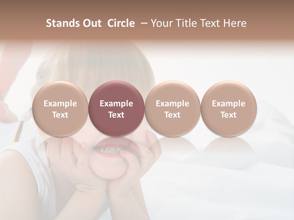 A Little Girl Laying On A Bed With Her Hands On Her Face PowerPoint Template
