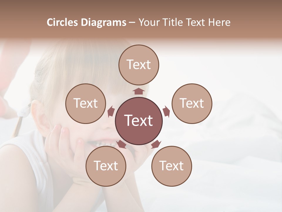 A Little Girl Laying On A Bed With Her Hands On Her Face PowerPoint Template