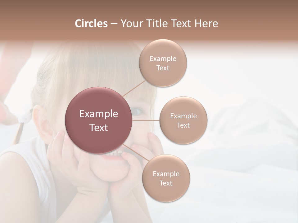 A Little Girl Laying On A Bed With Her Hands On Her Face PowerPoint Template