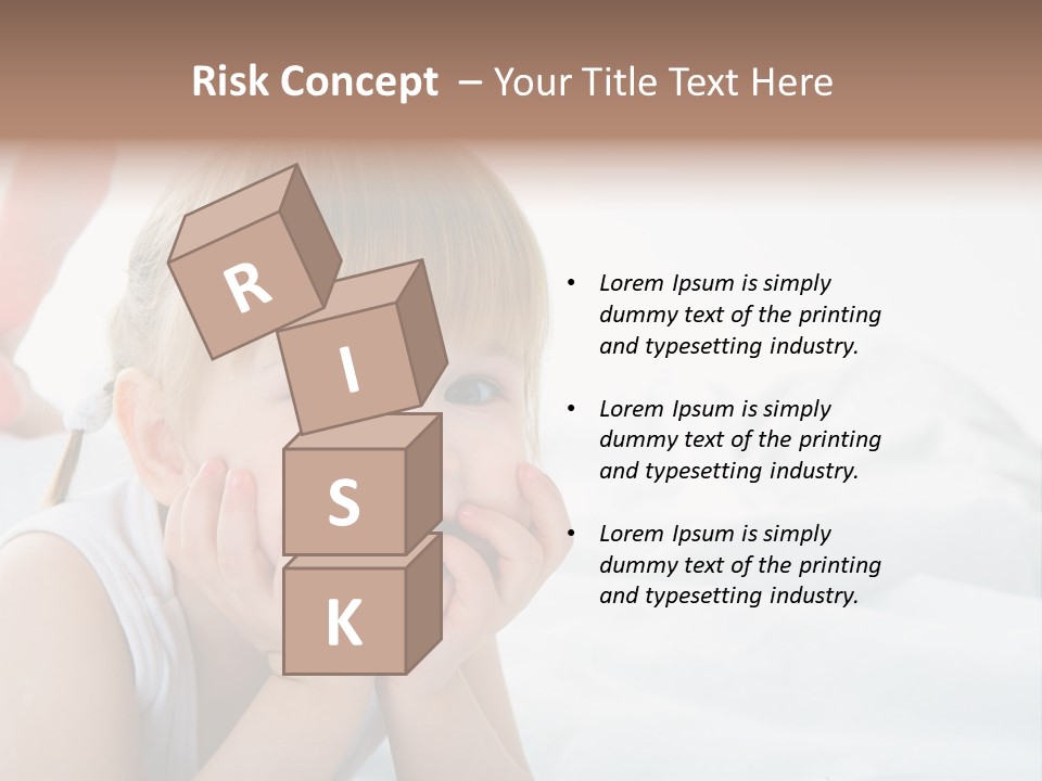 A Little Girl Laying On A Bed With Her Hands On Her Face PowerPoint Template