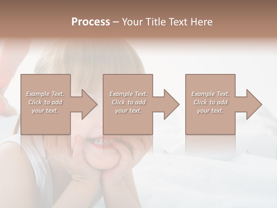 A Little Girl Laying On A Bed With Her Hands On Her Face PowerPoint Template