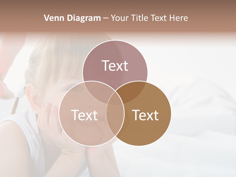 A Little Girl Laying On A Bed With Her Hands On Her Face PowerPoint Template