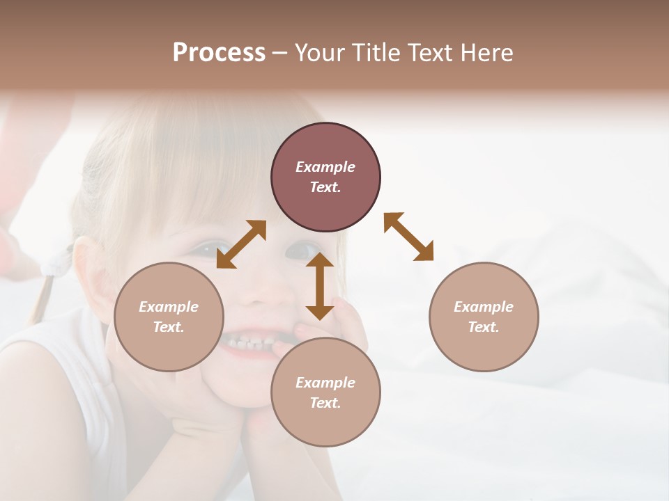 A Little Girl Laying On A Bed With Her Hands On Her Face PowerPoint Template