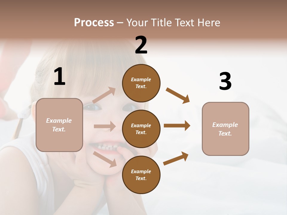 A Little Girl Laying On A Bed With Her Hands On Her Face PowerPoint Template