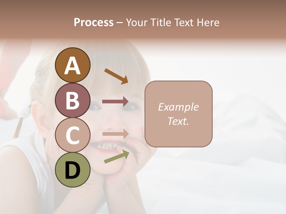 A Little Girl Laying On A Bed With Her Hands On Her Face PowerPoint Template