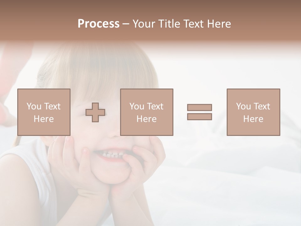 A Little Girl Laying On A Bed With Her Hands On Her Face PowerPoint Template