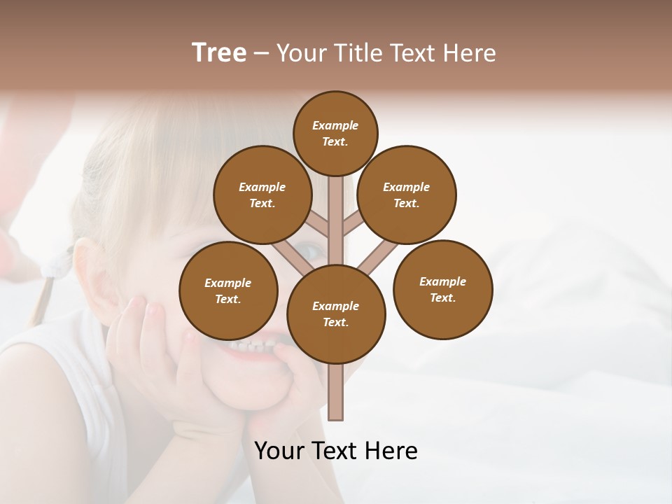 A Little Girl Laying On A Bed With Her Hands On Her Face PowerPoint Template