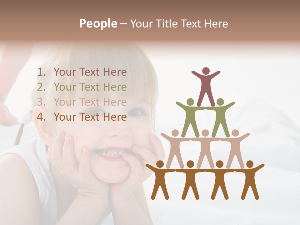 A Little Girl Laying On A Bed With Her Hands On Her Face PowerPoint Template