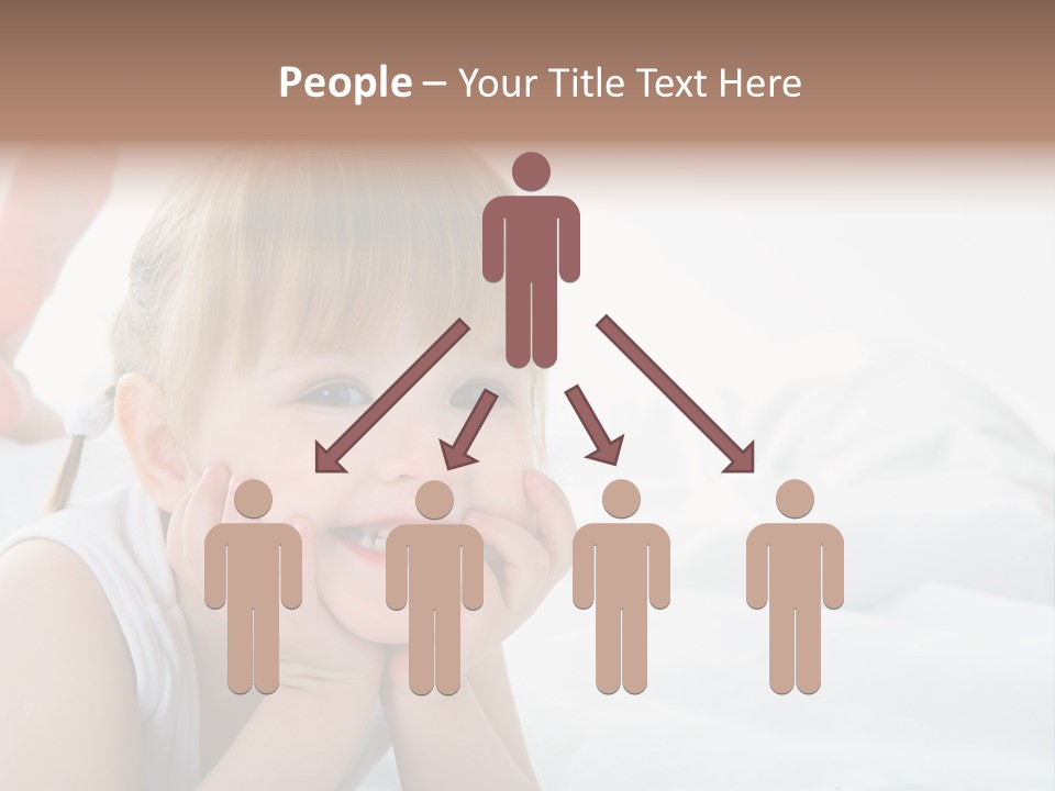 A Little Girl Laying On A Bed With Her Hands On Her Face PowerPoint Template