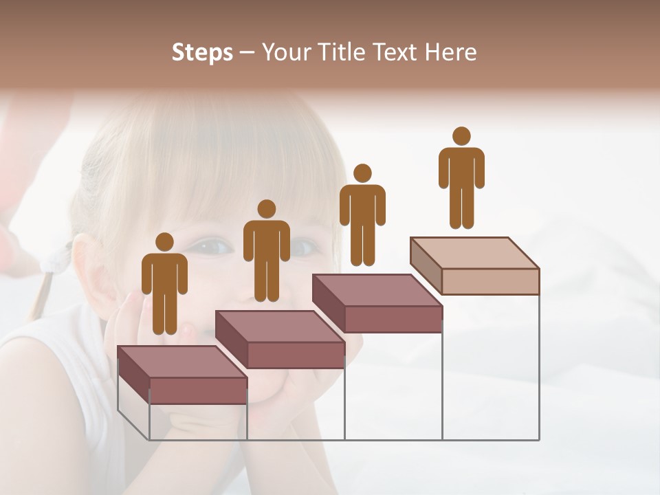 A Little Girl Laying On A Bed With Her Hands On Her Face PowerPoint Template