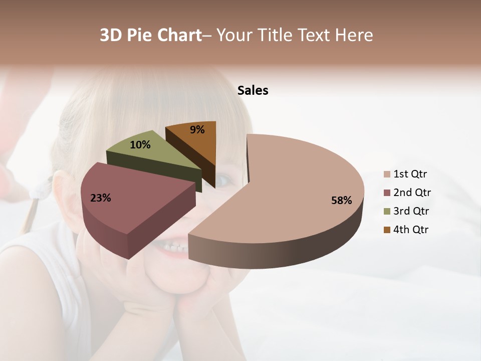 A Little Girl Laying On A Bed With Her Hands On Her Face PowerPoint Template