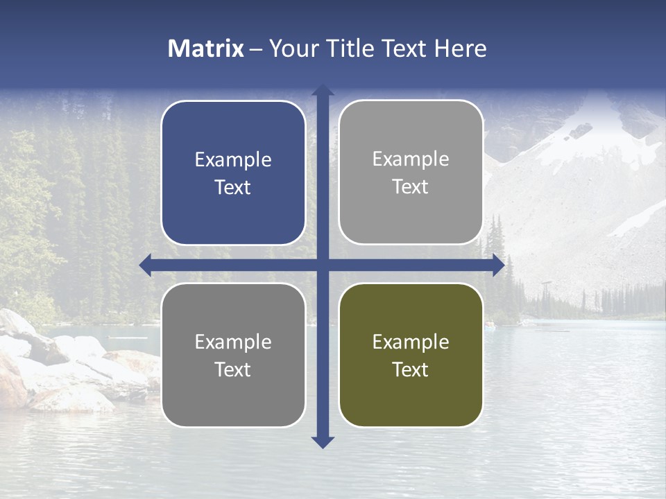 A Mountain Lake Surrounded By Pine Trees With A Blue Sky PowerPoint Template