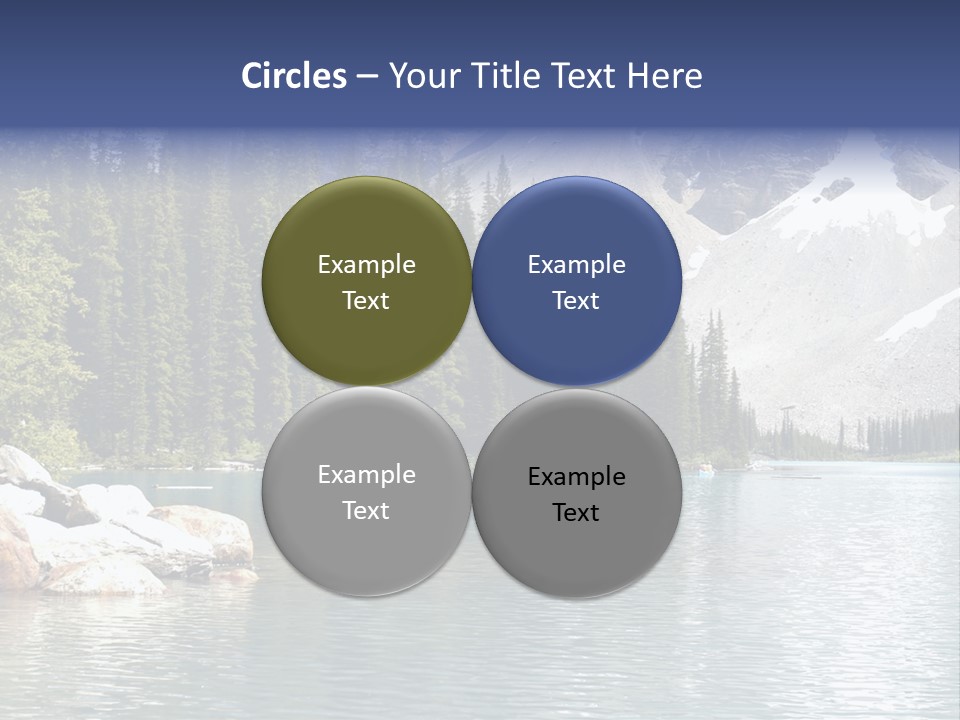 A Mountain Lake Surrounded By Pine Trees With A Blue Sky PowerPoint Template