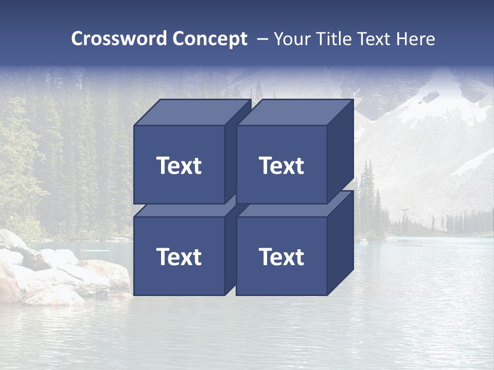 A Mountain Lake Surrounded By Pine Trees With A Blue Sky PowerPoint Template