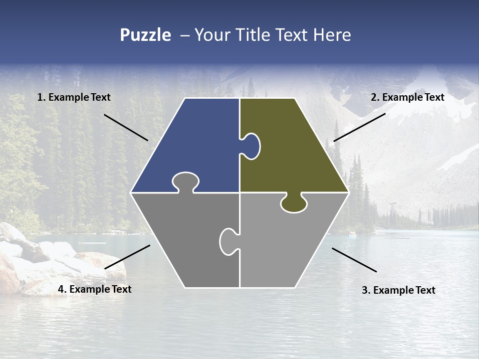 A Mountain Lake Surrounded By Pine Trees With A Blue Sky PowerPoint Template