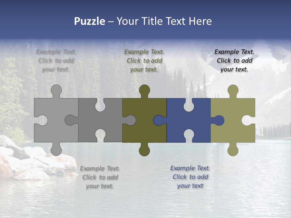 A Mountain Lake Surrounded By Pine Trees With A Blue Sky PowerPoint Template