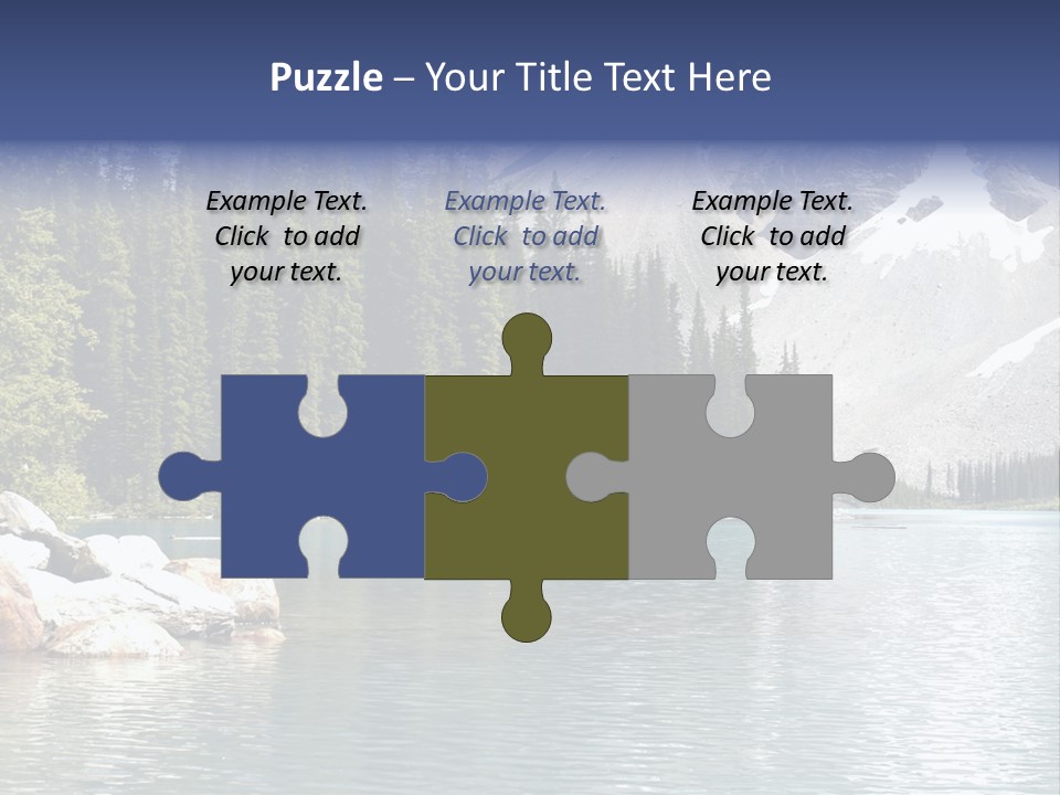 A Mountain Lake Surrounded By Pine Trees With A Blue Sky PowerPoint Template