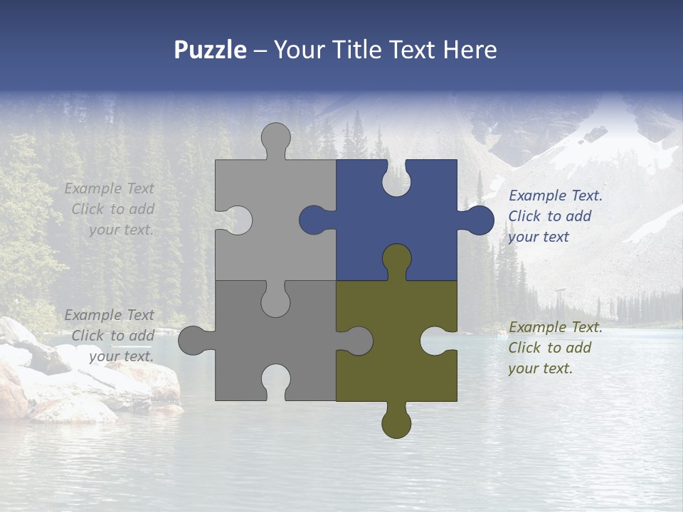 A Mountain Lake Surrounded By Pine Trees With A Blue Sky PowerPoint Template