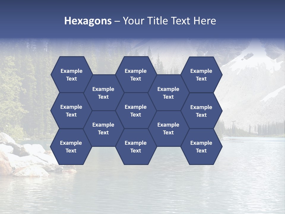 A Mountain Lake Surrounded By Pine Trees With A Blue Sky PowerPoint Template