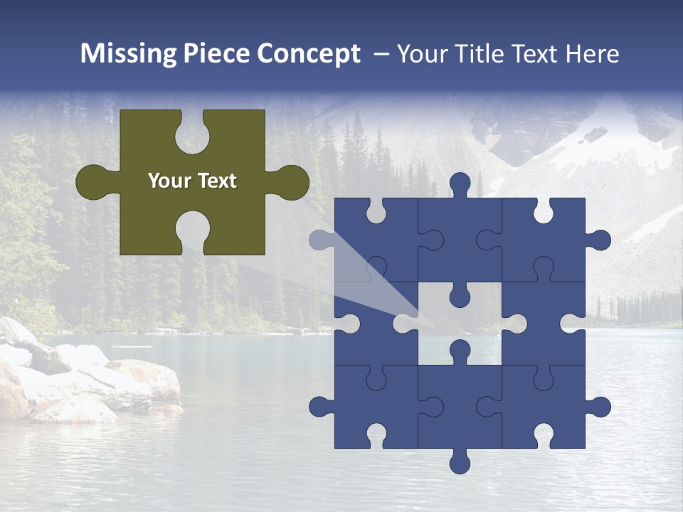 A Mountain Lake Surrounded By Pine Trees With A Blue Sky PowerPoint Template