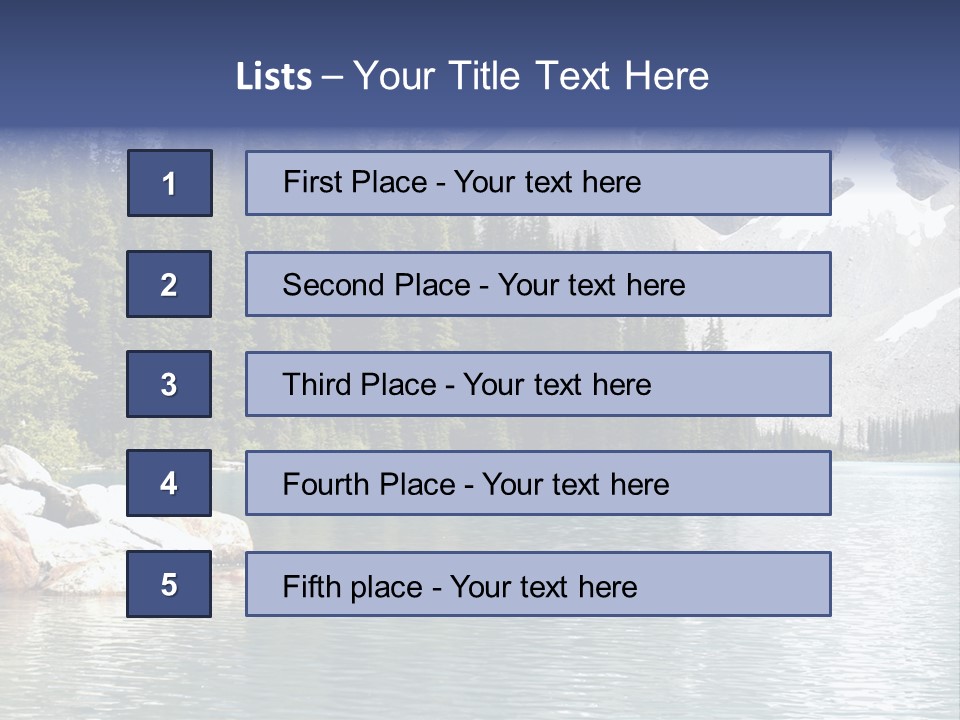 A Mountain Lake Surrounded By Pine Trees With A Blue Sky PowerPoint Template