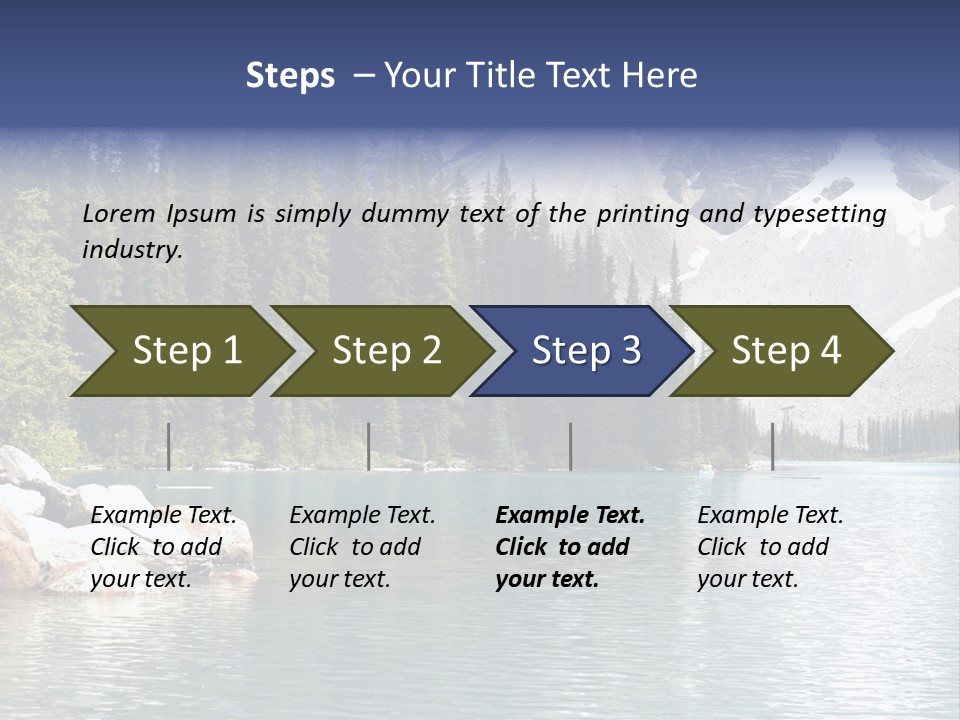 A Mountain Lake Surrounded By Pine Trees With A Blue Sky PowerPoint Template
