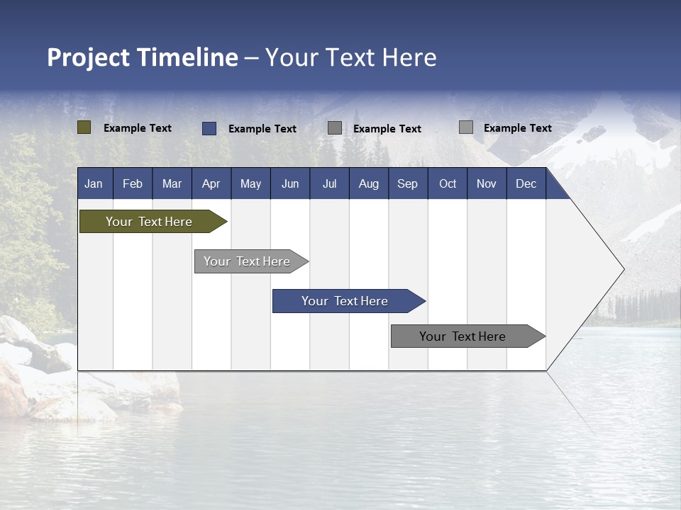 A Mountain Lake Surrounded By Pine Trees With A Blue Sky PowerPoint Template