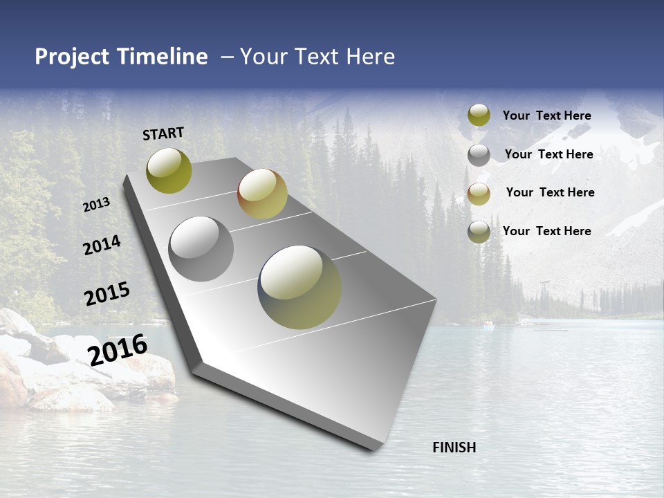 A Mountain Lake Surrounded By Pine Trees With A Blue Sky PowerPoint Template