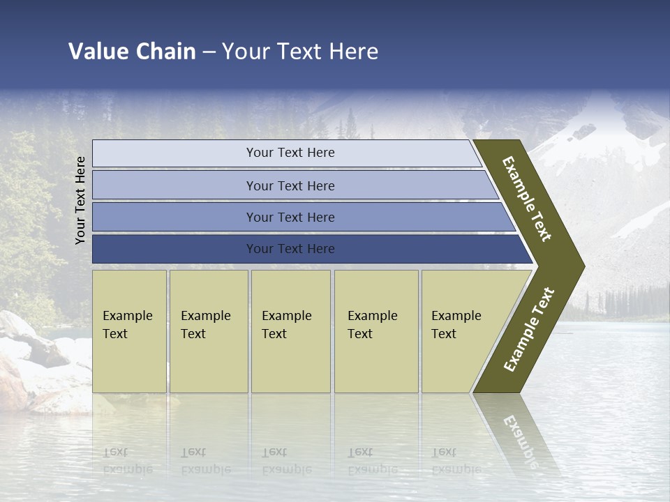 A Mountain Lake Surrounded By Pine Trees With A Blue Sky PowerPoint Template