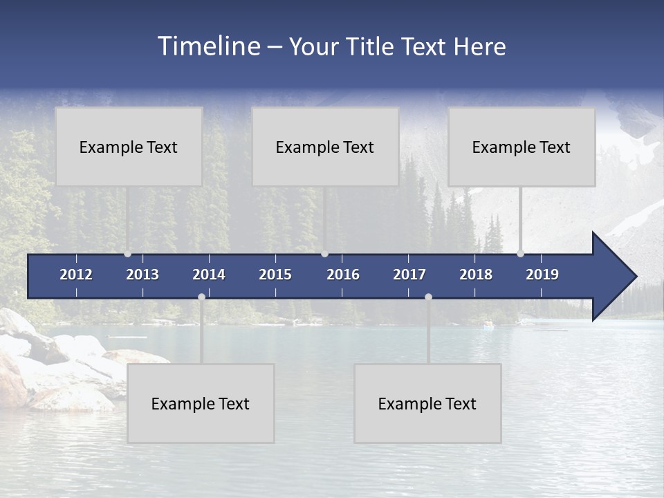 A Mountain Lake Surrounded By Pine Trees With A Blue Sky PowerPoint Template