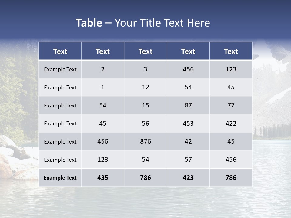 A Mountain Lake Surrounded By Pine Trees With A Blue Sky PowerPoint Template