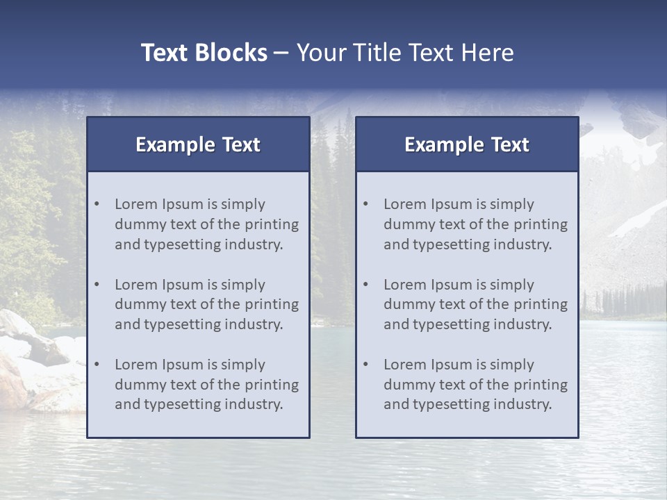 A Mountain Lake Surrounded By Pine Trees With A Blue Sky PowerPoint Template