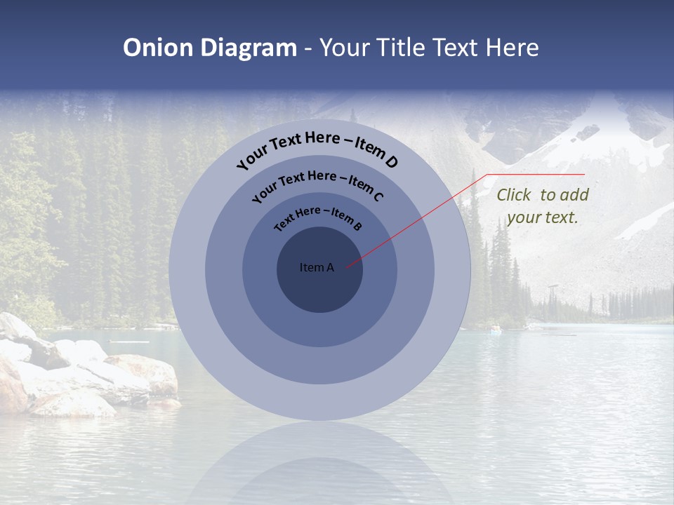 A Mountain Lake Surrounded By Pine Trees With A Blue Sky PowerPoint Template