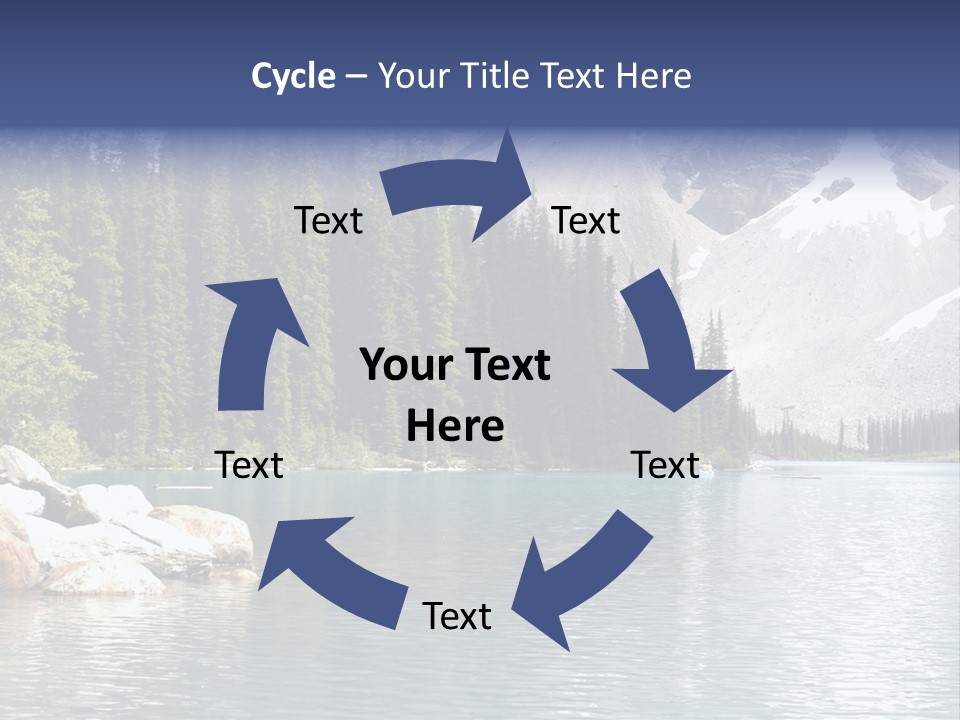 A Mountain Lake Surrounded By Pine Trees With A Blue Sky PowerPoint Template