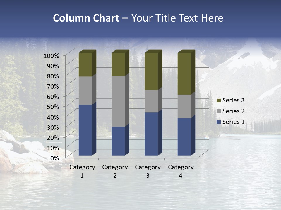A Mountain Lake Surrounded By Pine Trees With A Blue Sky PowerPoint Template
