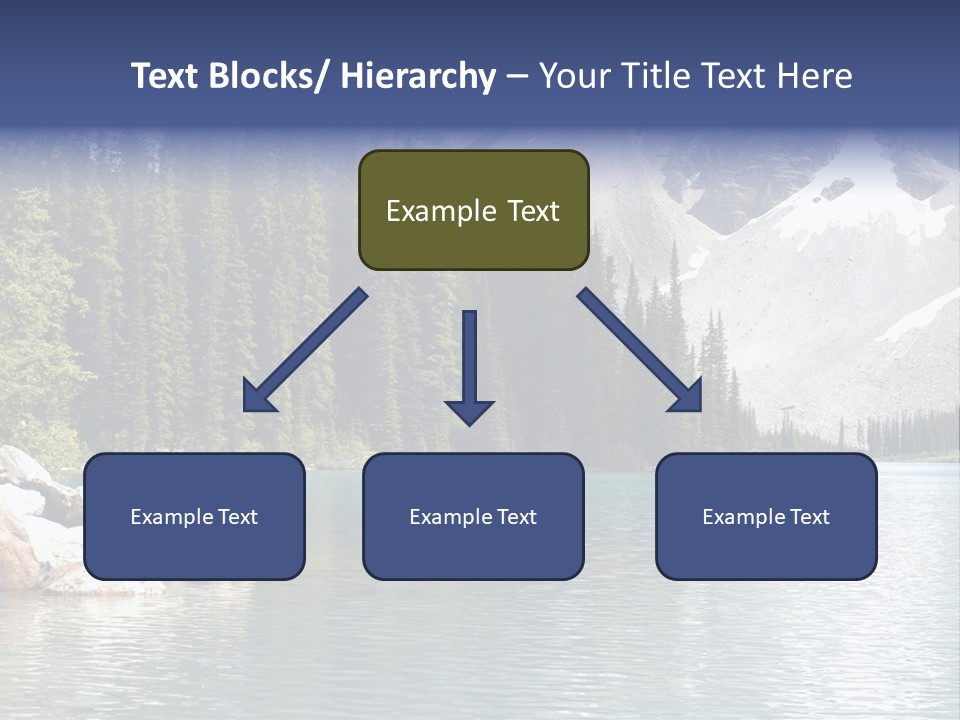 A Mountain Lake Surrounded By Pine Trees With A Blue Sky PowerPoint Template