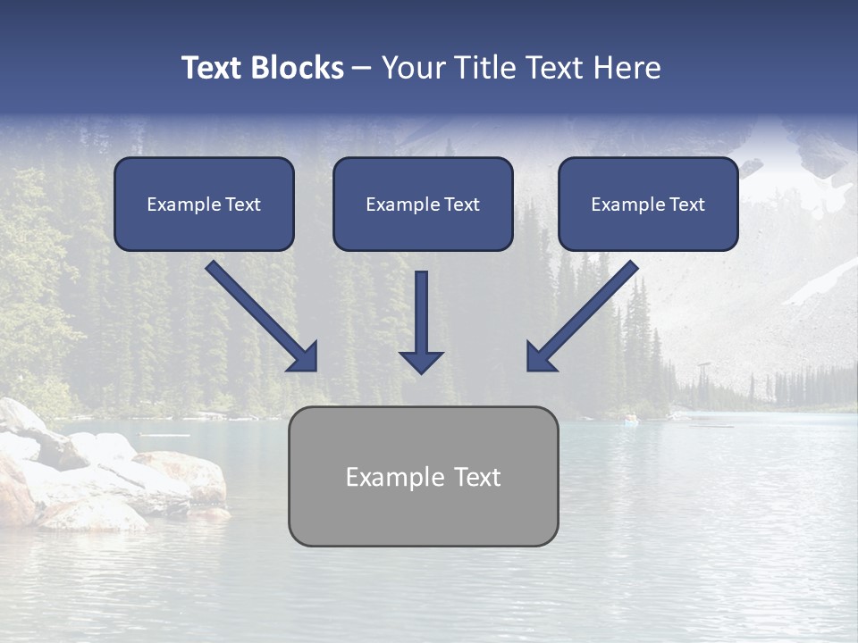A Mountain Lake Surrounded By Pine Trees With A Blue Sky PowerPoint Template
