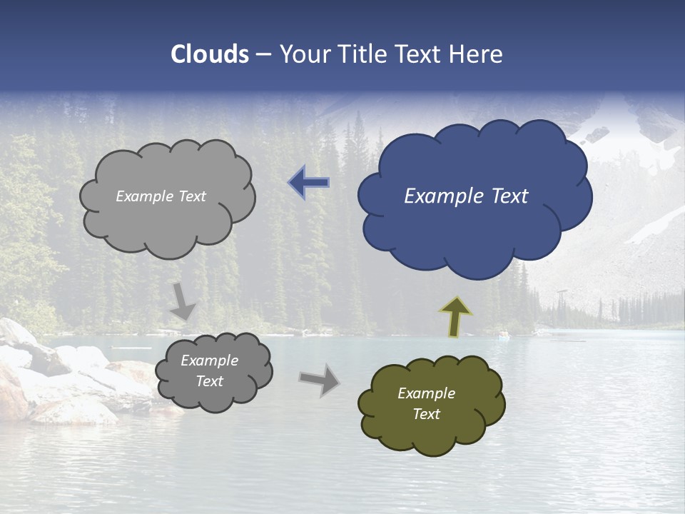 A Mountain Lake Surrounded By Pine Trees With A Blue Sky PowerPoint Template
