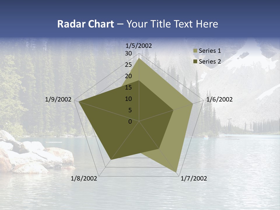 A Mountain Lake Surrounded By Pine Trees With A Blue Sky PowerPoint Template