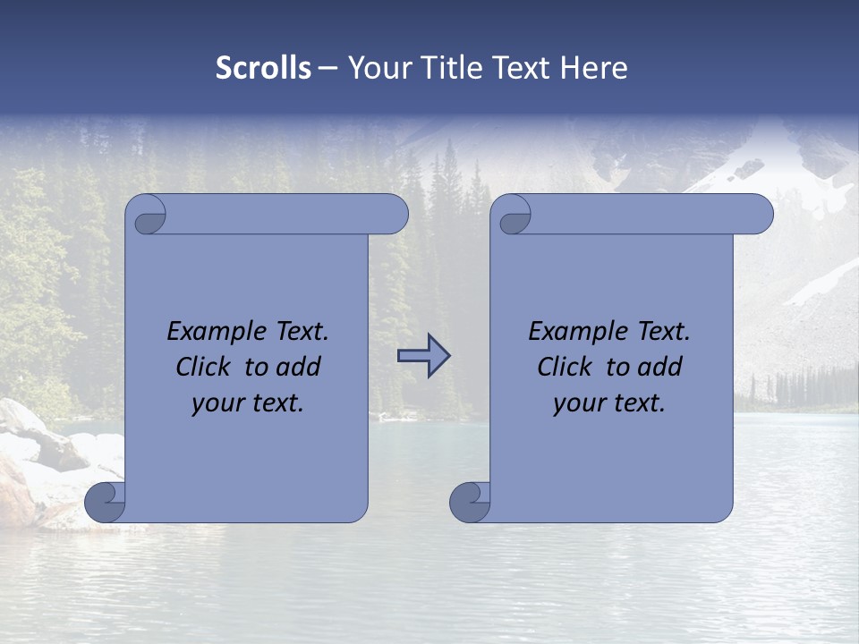 A Mountain Lake Surrounded By Pine Trees With A Blue Sky PowerPoint Template