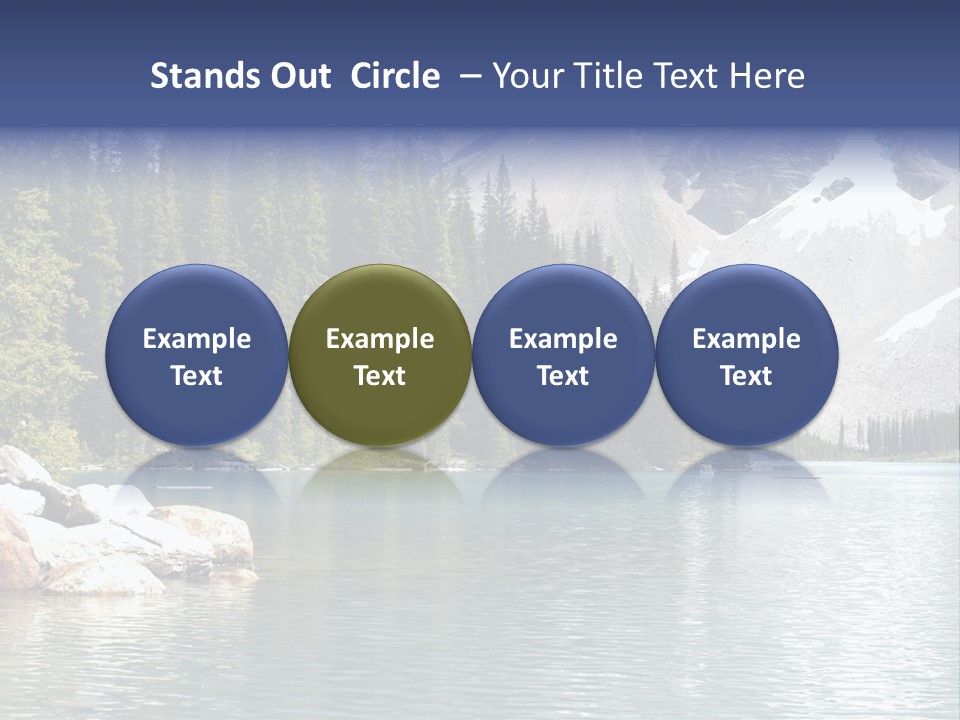 A Mountain Lake Surrounded By Pine Trees With A Blue Sky PowerPoint Template