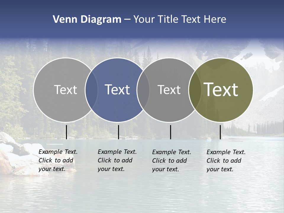 A Mountain Lake Surrounded By Pine Trees With A Blue Sky PowerPoint Template