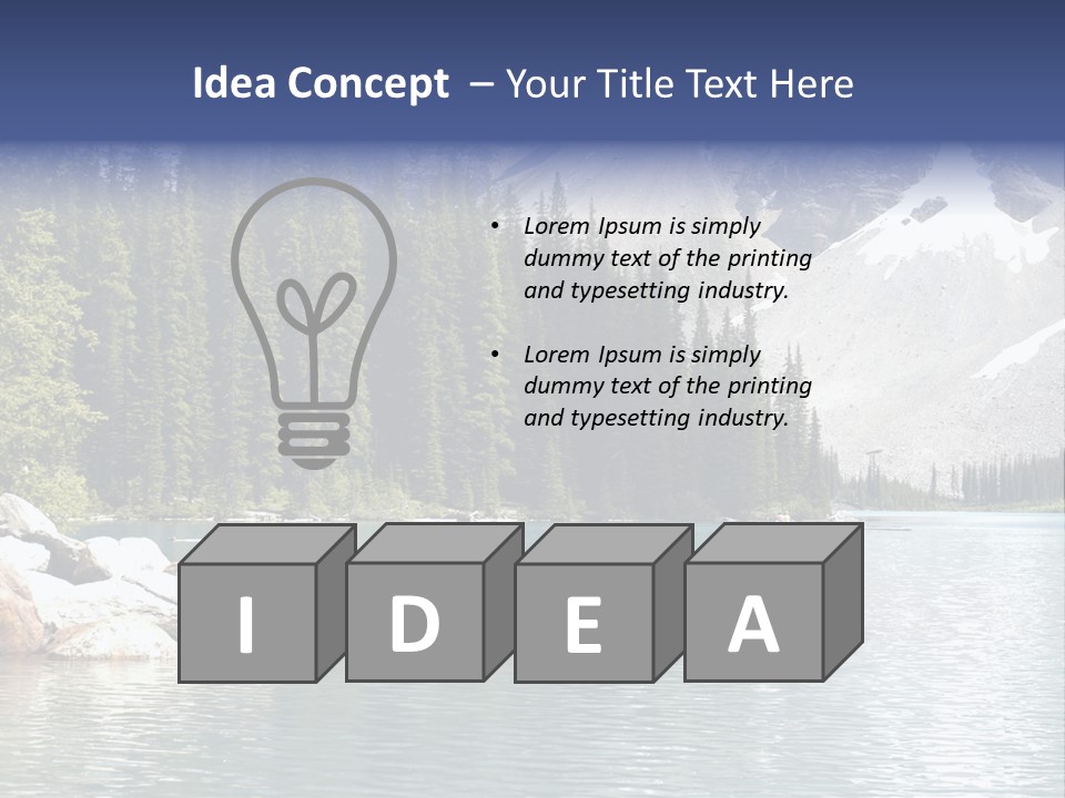 A Mountain Lake Surrounded By Pine Trees With A Blue Sky PowerPoint Template