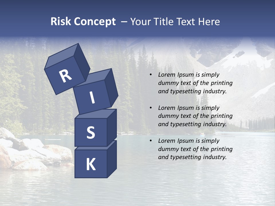 A Mountain Lake Surrounded By Pine Trees With A Blue Sky PowerPoint Template