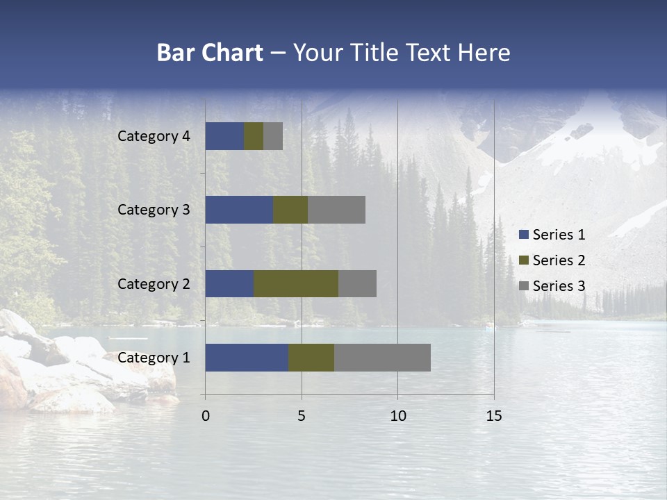 A Mountain Lake Surrounded By Pine Trees With A Blue Sky PowerPoint Template