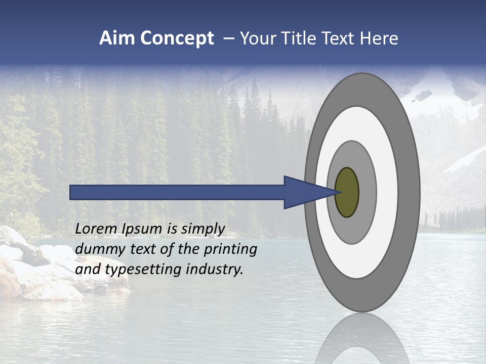 A Mountain Lake Surrounded By Pine Trees With A Blue Sky PowerPoint Template